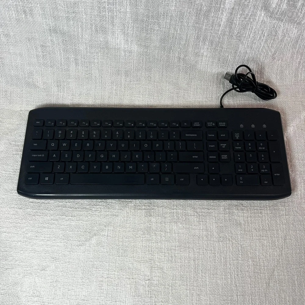 onn‎ Wired USB Keyboard Computer Laptop 5 ft USB Cable 104-Keys Black Wired USB